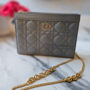 Dior Caro Cloud Blue Crossbody with Gold Accents